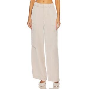 Song of Style Ayah Cargo Trousers Champagne Tan Pants‎ Satin Straight Leg Sz S